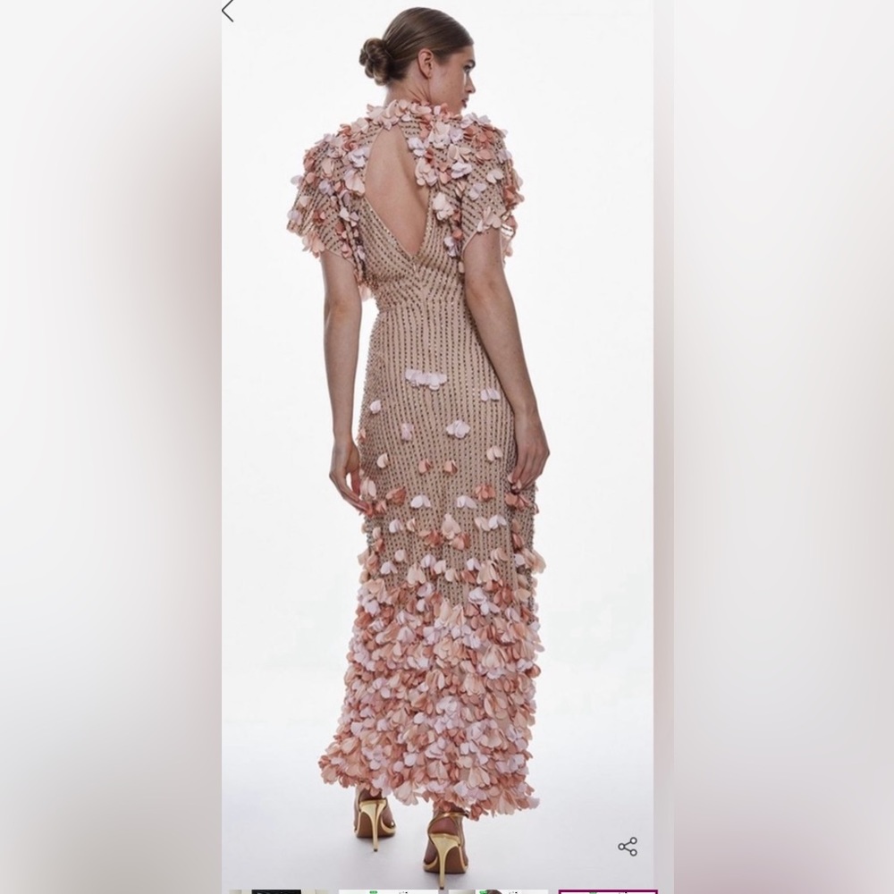 Karen Millen Crystal Appliqué Angel sleeve midiaxi  MacDuggal Motherof the bride
